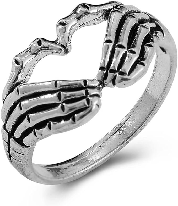 Anillo de mano de calavera Punk